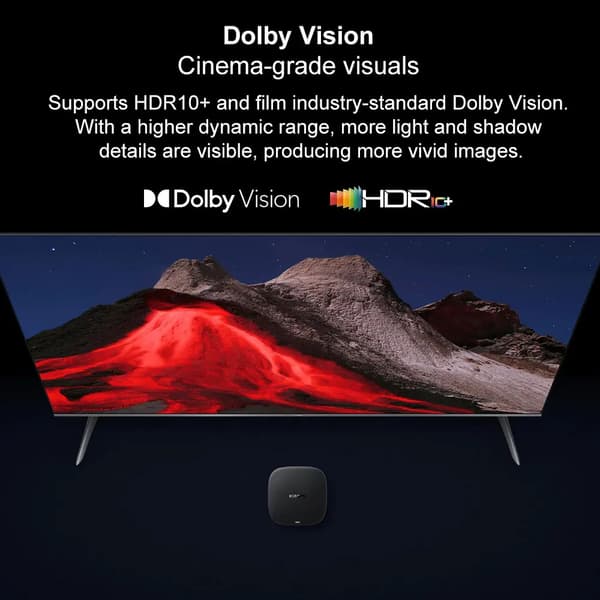 Multimedia Streaming Enhed, 4K Streaming, Dolby Vision Understøttelse,Mi TV Box S 3. generation, EU stik