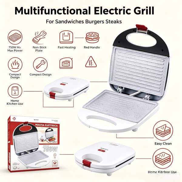 Panini Presser, Kompakt Design, Hurtig Madlavning,W6106