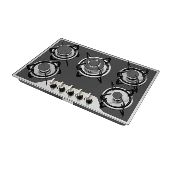 Gaskök, 5 brännare, inbyggd design,Ljusgrå