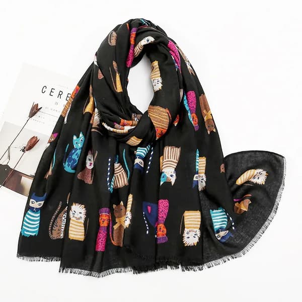 Sjal, Dachsund Print, Blød og Alsidig Design,QMD583-01