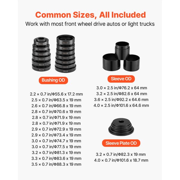 Hjulleje Trykkit, 23-delt Sæt, Holdbar Stål Konstruktion,23pcs