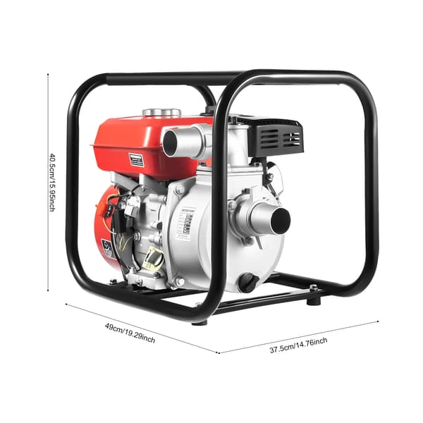 Vattenpump, 7,5HK Bensinmotor, Hållbar Ram av Kolfiberstål,MULTI
