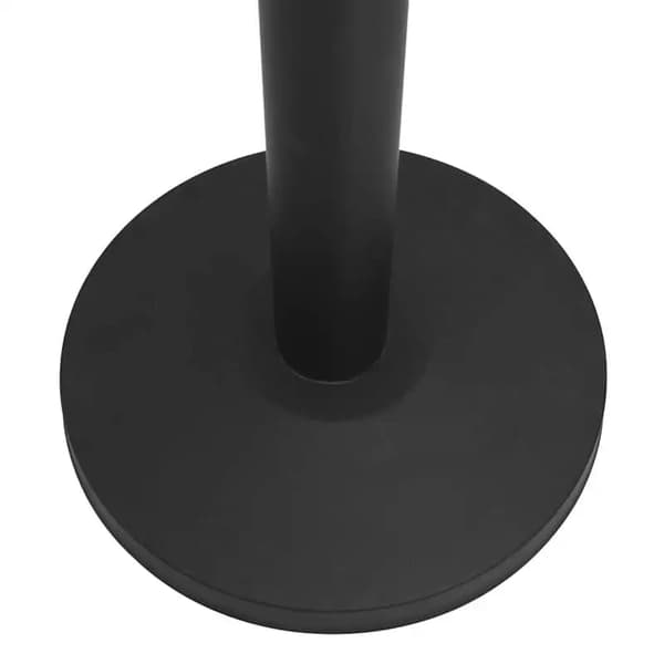 Retractable Barrier Post, Kraftig rustfrit stål, Højde 36 tommer, Sort farve, Base diameter 12 tommer, Retractable bælte længde 6,5 fod