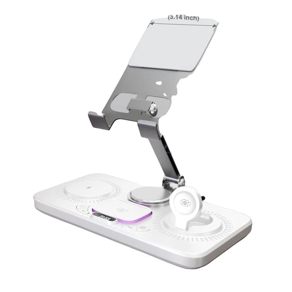 Trådløs Opladerstation, Sammenklappeligt Design, Multi-enheds Support,Hvid farve