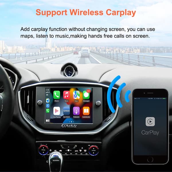 Interfaceboks, trådløs CarPlay, Android Auto-support,8,4 tommer skærm