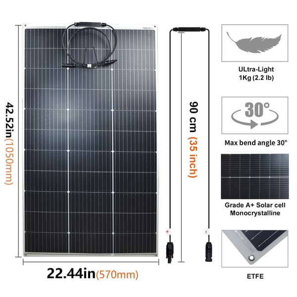 Solpanel, Hög Effektivitet, Vattentät, 2st 125w panel