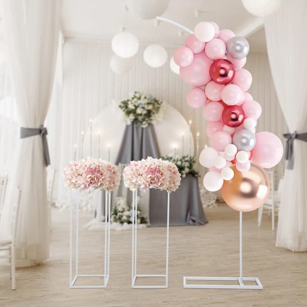 Blomsterställ Set, Båge Design, Hållbar Stål Konstruktion,VIT, M