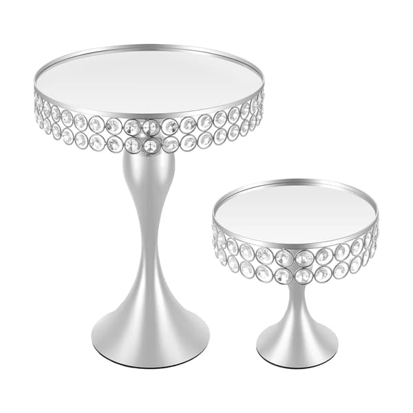 Tårtfat Set, Elegant Design, Hållbart Material,Silver