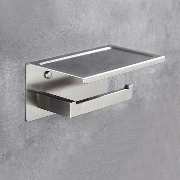 Toiletpapirholder, Rustfrit Stål, Væghængt Hylde,Krom