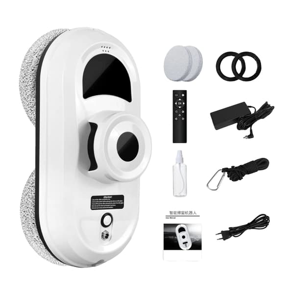 Fönstertvättrobot, Smart Kantdetektering, Fjärrkontroll, Vit-5600pa