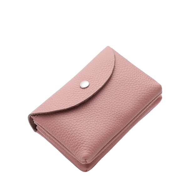 Myntväska, Äkta Läder, Kompakt Design, Stor rosa