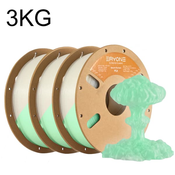 3D-printer filament, PLA-material, lyser i mørket,Grøn-3kg