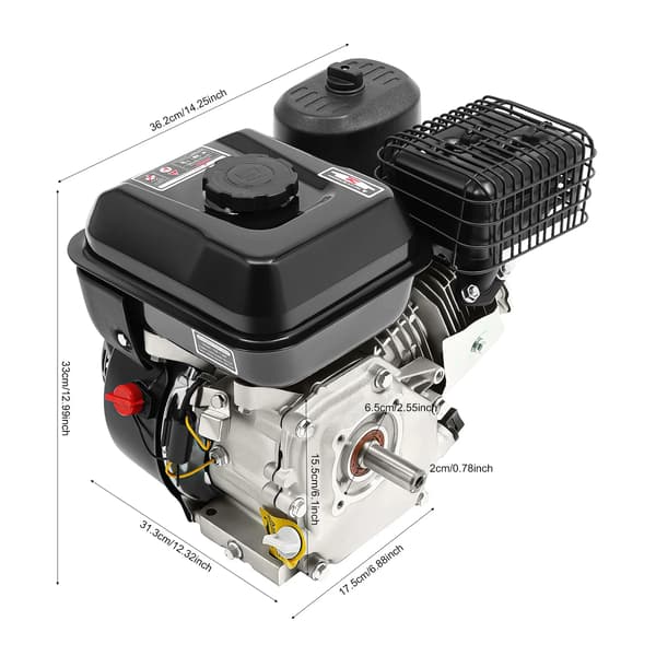 Benzinmotor, 7,5HK Effekt, Kompakt og Alsidig Design,sort