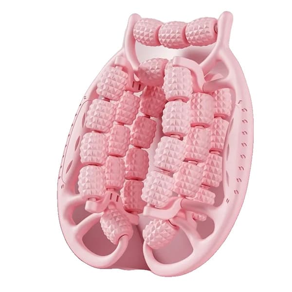Massage Roller, Justerbar Längd, Arton Oberoende Rullar,29 rundor rosa