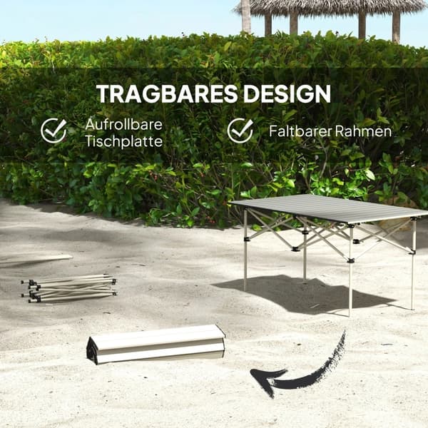 Campingbord, Letvægts Aluminium, Bærbart Design,khaki