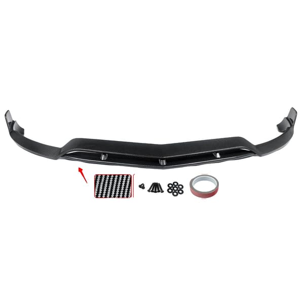 Front Bumper Splitter, Holdbart ABS Plastik, Aerodynamisk Forbedring,Kulfiberlook