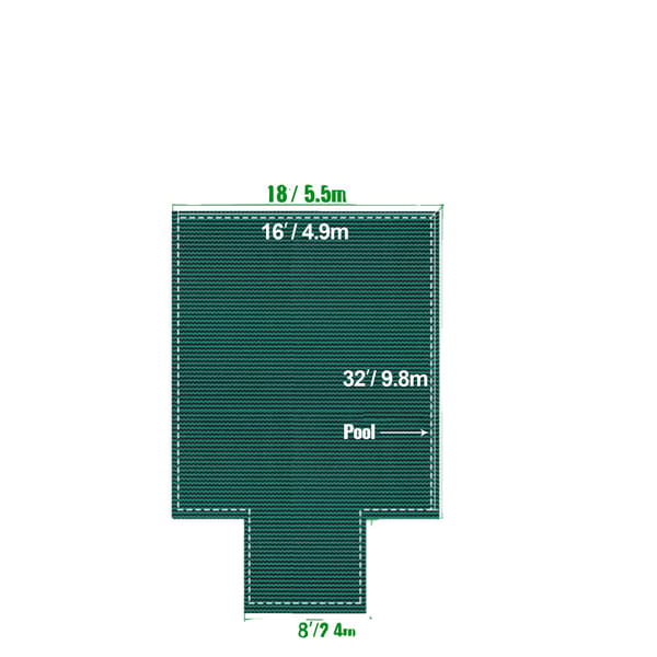Poolsäkerhetsöverdrag, Hållbart Material, Säkert Passform,16x32ft