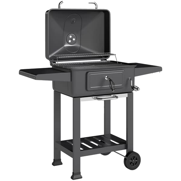 Kolgrill, Justerbara Ventiler, Bärbar Design,svart