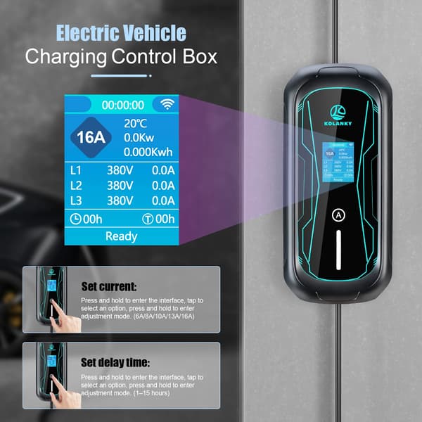Mobil EV-laddare, 11KW effekt, smart appkontroll,Typ2 11KW