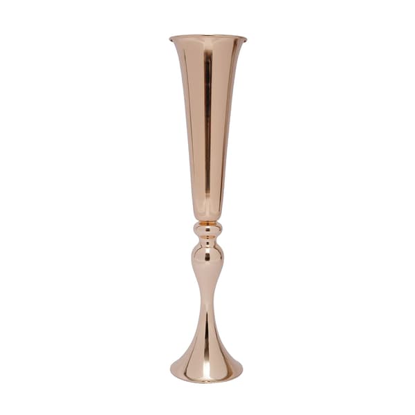 Trumpetvaser, Holdbart Metal, Elegant Design,Rosen Guld