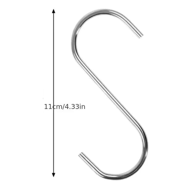 S-formade krokar, hållbart rostfritt stål, 10-pack,10st 11cm G1797D