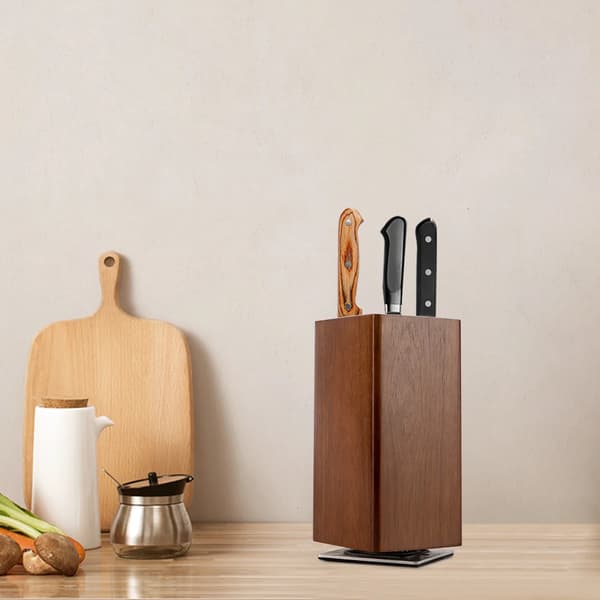 Knivholder, Magnetisk Design, 360° Rotation,Brun