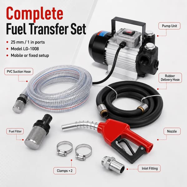 Dieselpumpkit, 60 L/min Flöde, 5 m Sug,Röd