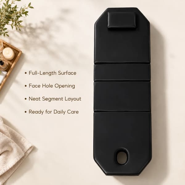 Massagebord, Fällbar Design, Justerbart Ryggstöd,svart