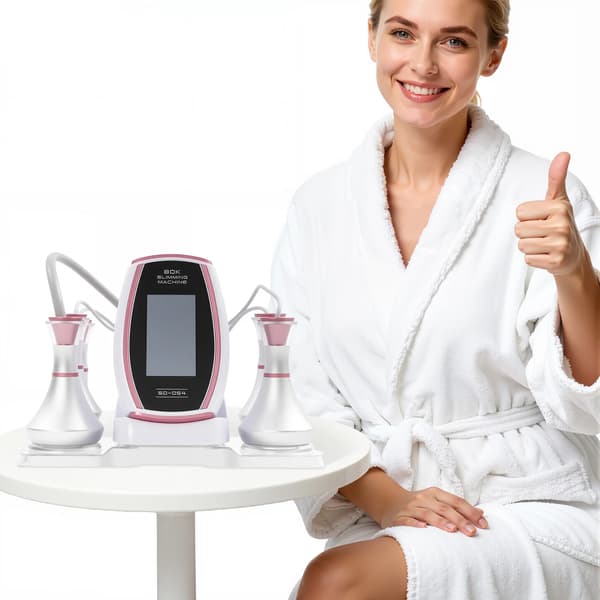 Kavitationsmaskin, 5 behandlingshuvuden, LED-touchskärm,VIT