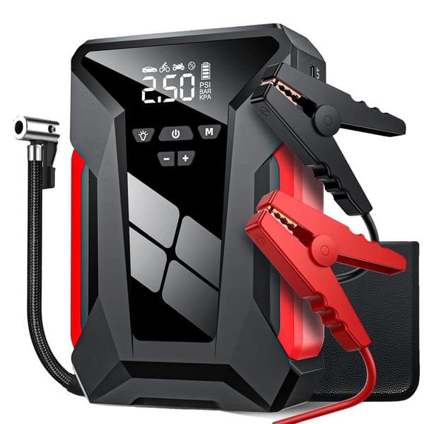 Bil Jump Starter, Luftkompressor, Power Bank,28000mAh