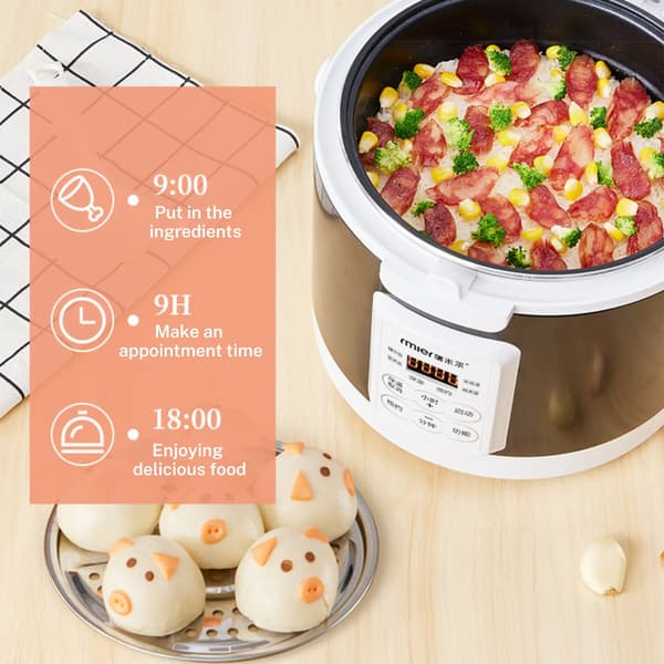 Ris Cooker, Tri-Spænding, Bærbart Design,Sort