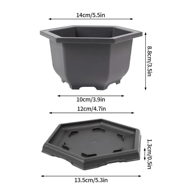 Blomkruka, Lättviktsplast, Multidirektionell Ihålig Design, Hexagonal S och bricka