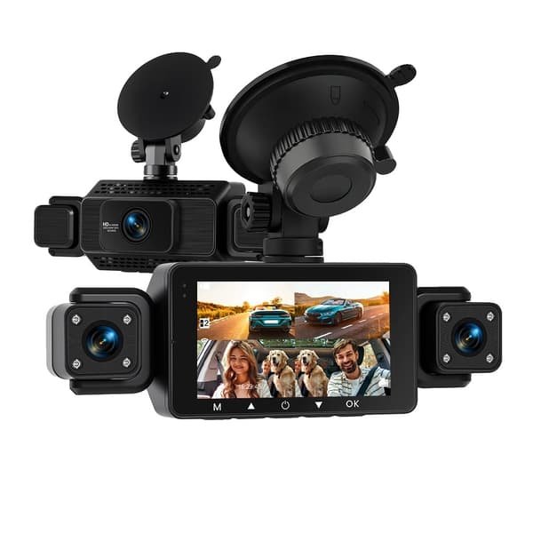 Bil Dash Cam, 1080P Opløsning, 4 Linser,3 tommer Car DVR