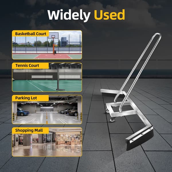 Sport Court Squeegee, Rustfrit Stål, Effektiv Vandfjernelse,Sølv