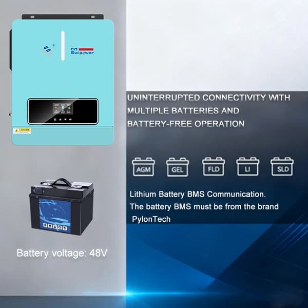 Solomformer, Integreret MPPT-controller, Hjemmebackup-system,48V, SRC-7000VA-2, 230V