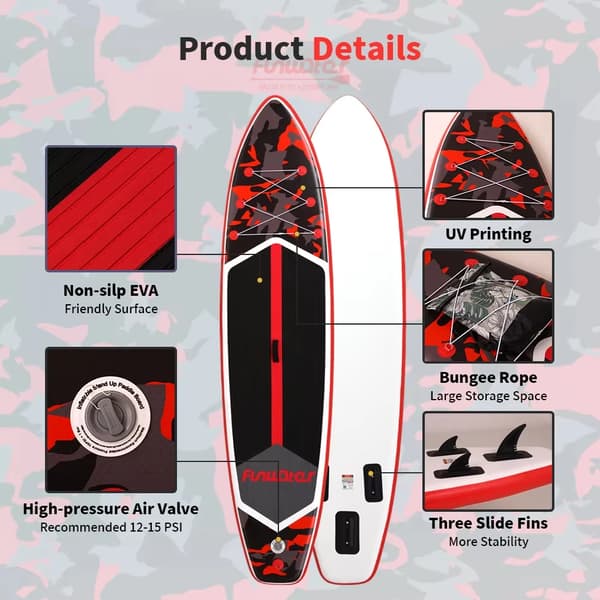 Oppustelig Paddle Board, Skridsikker Overflade, Letvægtsdesign,SUPFW32A