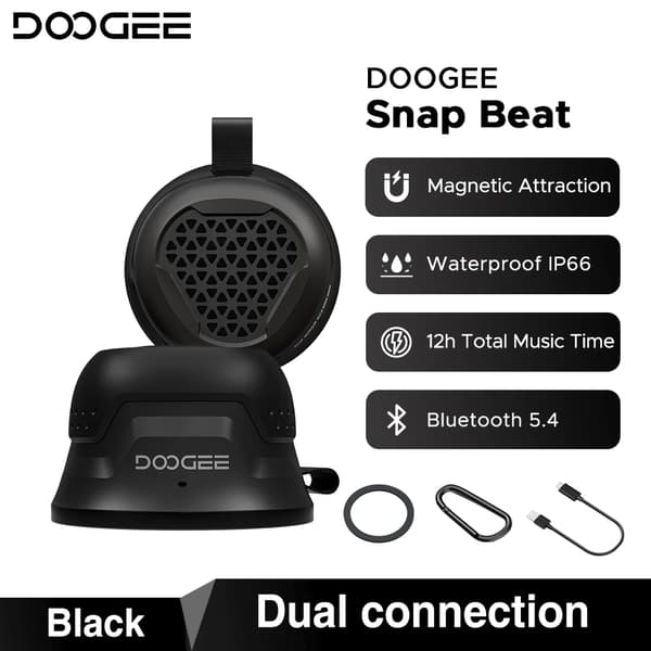 Bluetooth-högtalare, vattentät design, lång batteritid, SNAPBEAT SVART
