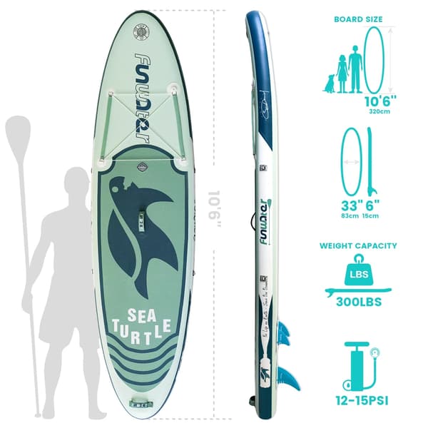 Oppustelig Paddle Board, Skridsikker Overflade, Letvægtsdesign,Blå