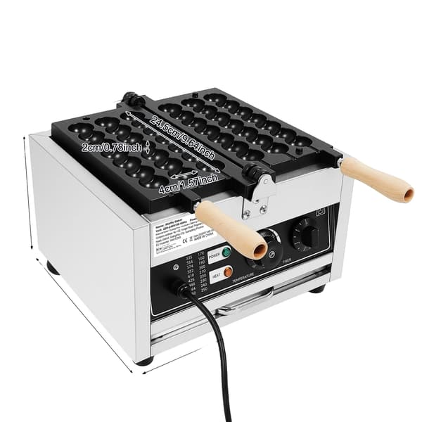 Våffeljärn, Justerbar Temperatur, 180° Rotationsbricka,Silver