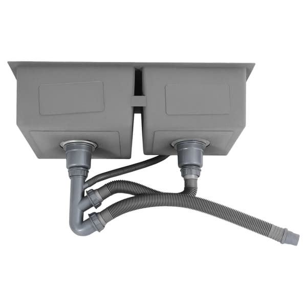 Dobbelt vask, holdbart rustfrit stål, moderne design,HVID