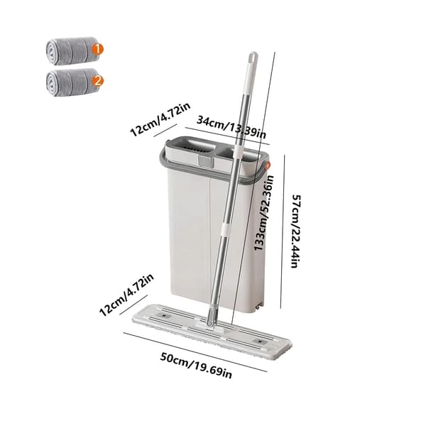 Plattmopp, handsfree drift, våt- och torrfunktionalitet,57cm 2 Kläder