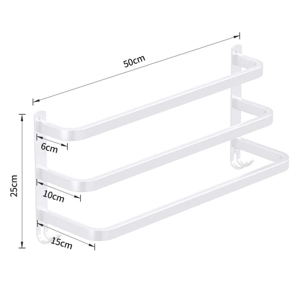 Handdukshållare, Väggmonterad, Hållbar Aluminium,VIT