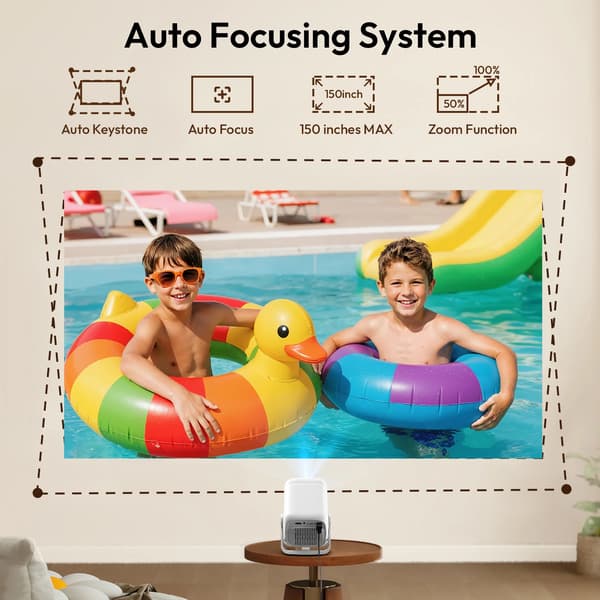 Projektor, Full HD Opløsning, Smarte Streamingfunktioner,N6 -Native 1080P