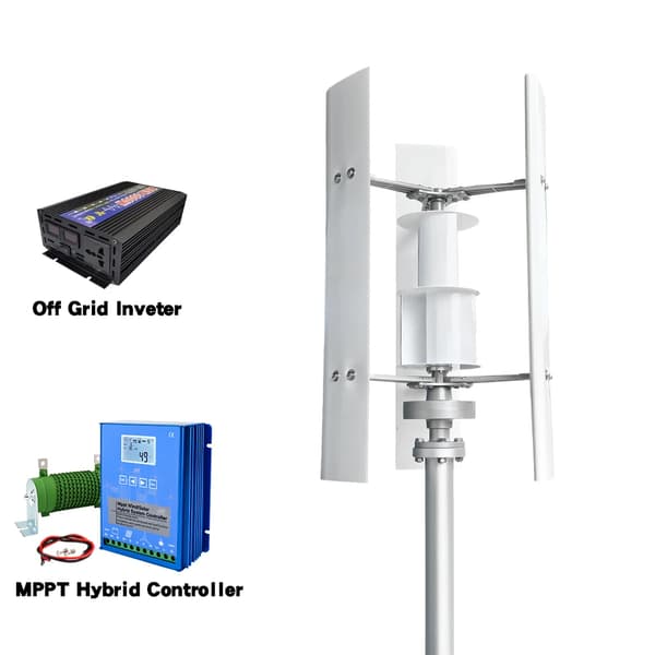 Vindmøllegenerator, Høj Effektivitet, Holdbart Design, MPPT Hybrid Controller,3000W-a, 24V, Off grid system-a