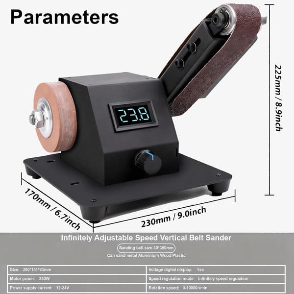 Bältslip, Borstlös Motor, Variabel Hastighetskontroll,100V-240V EU-kontakt