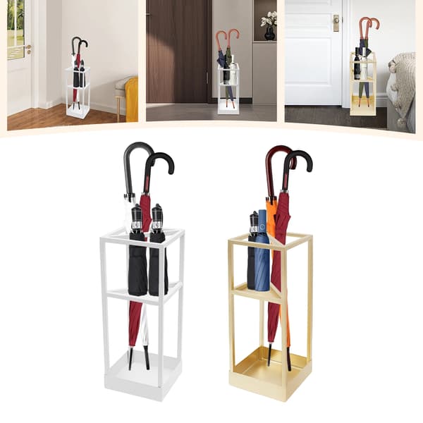 Paraplystativ, Fritstående Design, Holdbart Jernmateriale,Guld
