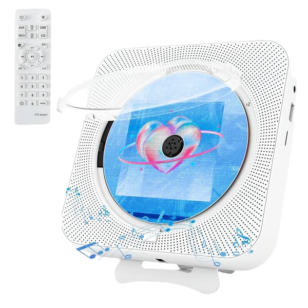 Bærbar CD-afspiller, Bluetooth-forbindelse, FM-radiofunktionalitet,HVID