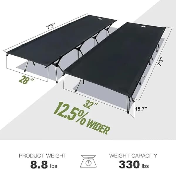 Camping seng, bærbar, hævet design,70cm 28inch