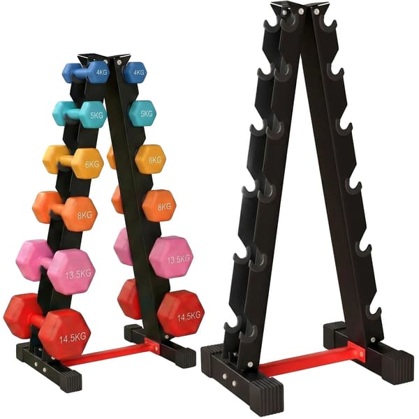 Håndvægte Rack, Højkvalitets Stål, Kompakt Design,sort