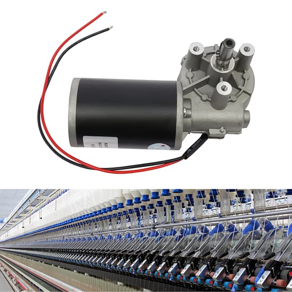 DC Gear Motor, 12V, 60W Effekt,12V, sort
